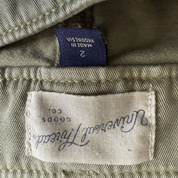 Universal Thread Olive Chino Pant Women Sz 2 Straight Leg NWT Back Patch Pockets - Picture 10 of 11